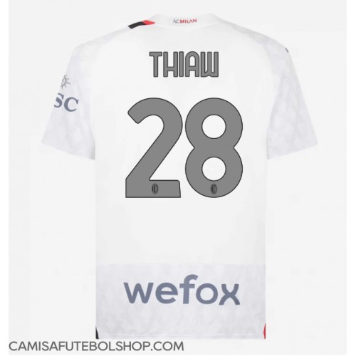 Camisa de time de futebol AC Milan Malick Thiaw #28 Replicas 2º Equipamento 2023-24 Manga Curta